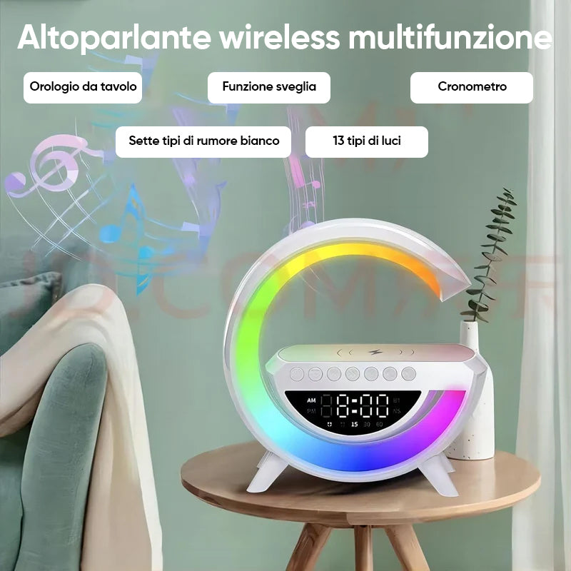 Altoparlante di ricarica wireless LED a forma di G