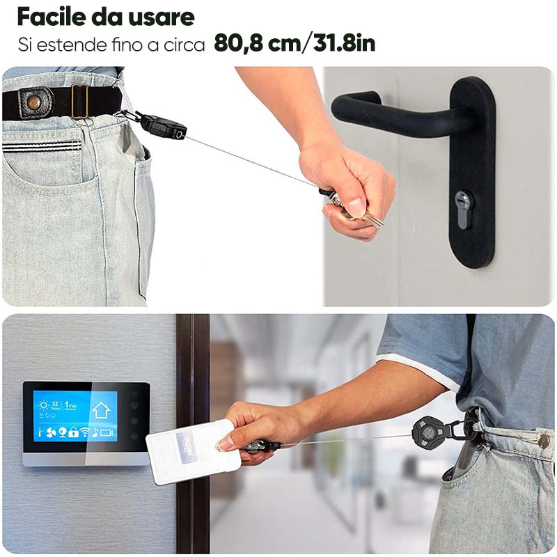 Portachiavi retrattile pesante