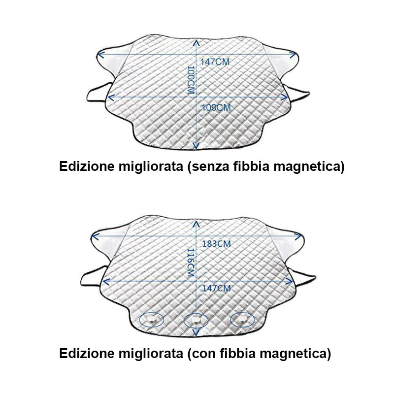 Copertura magnetica per parabrezza auto