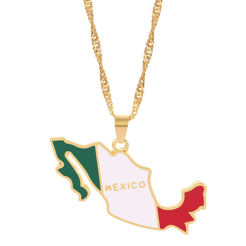 Collana creativa con mappa e bandiera