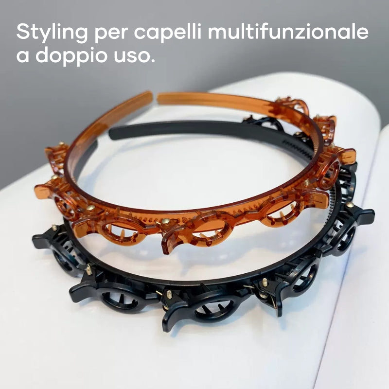Fascia per capelli con clip per frangia