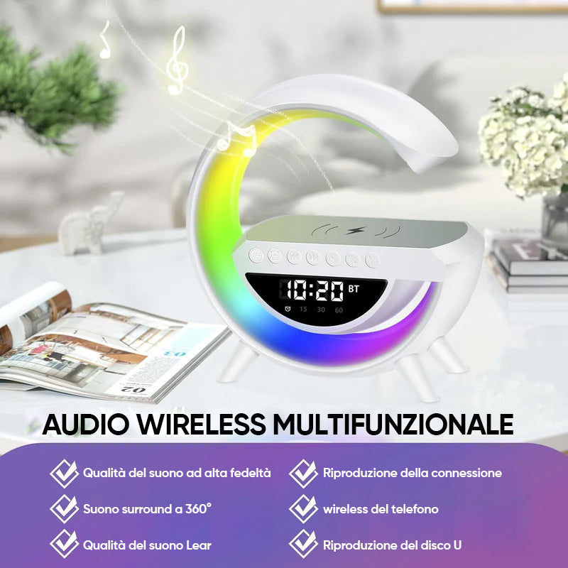 Altoparlante di ricarica wireless LED a forma di G