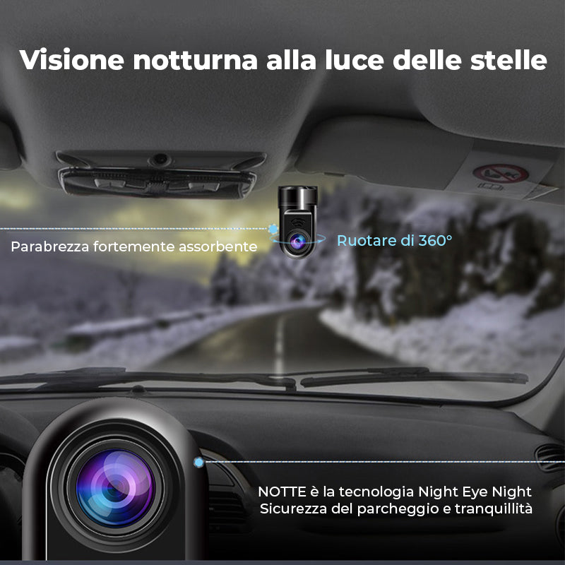 Mini telecamera da cruscotto ADAS 1080P HD con rotazione a 360°