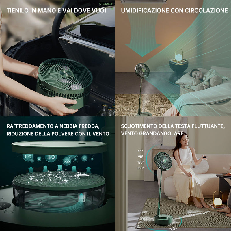 Ventilatore pieghevole telescopico
