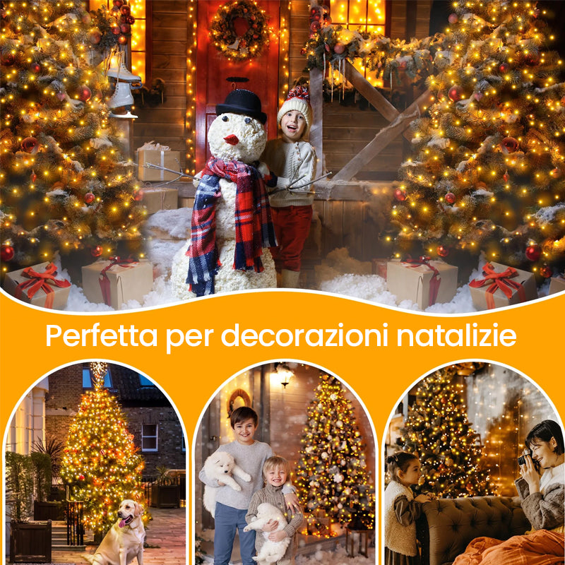 Luci a cascata per albero di Natale con anello