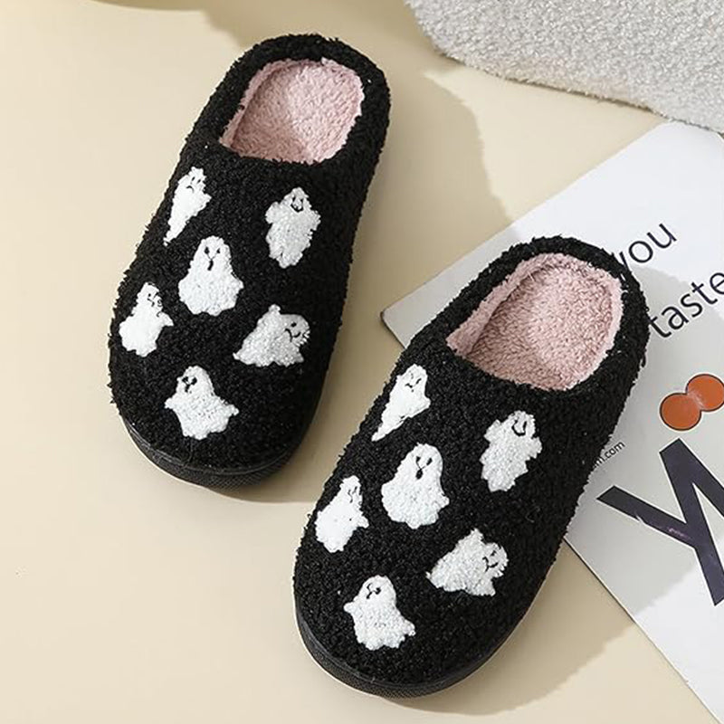 Pantofole di peluche fantasma di Halloween