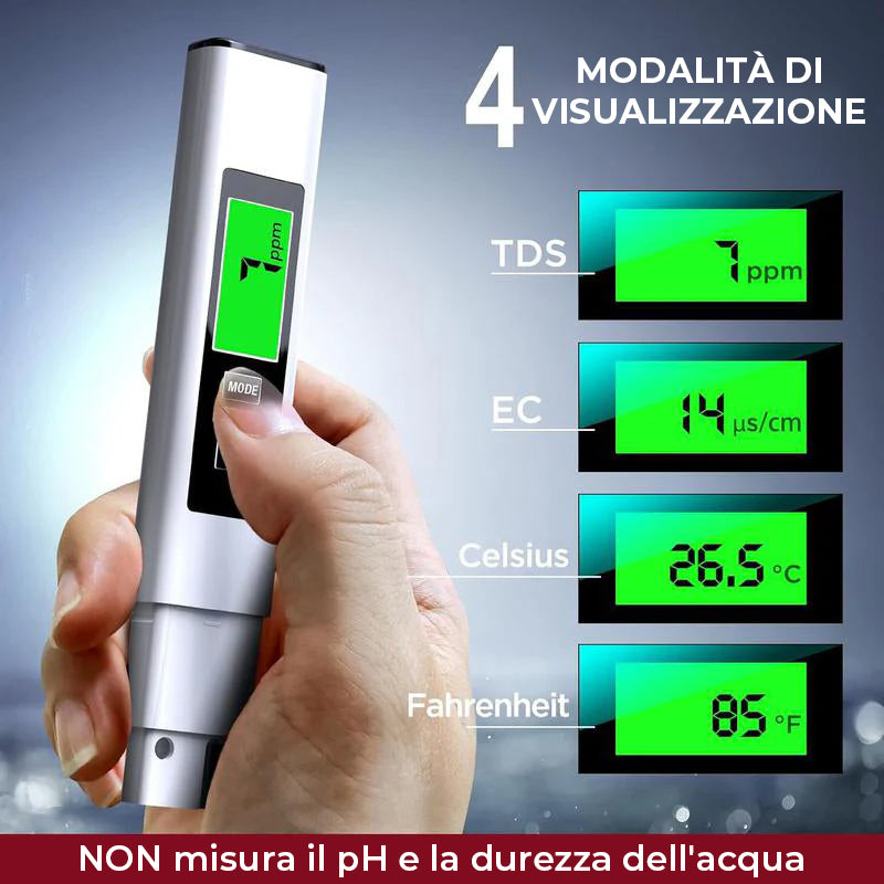 Nuovo misuratore TDS digitale 4 in 1 per test dell'acqua