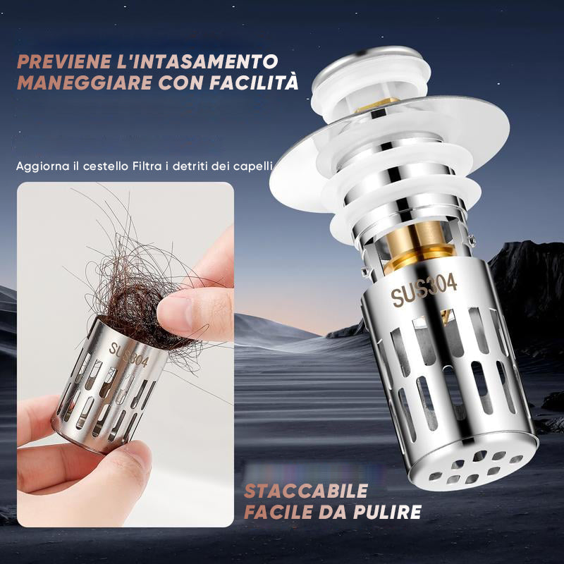Filtro universale per lavandino del bagno