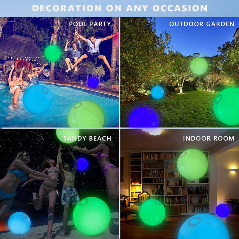 Pallone da spiaggia luminoso a 16 colori con luce a LED