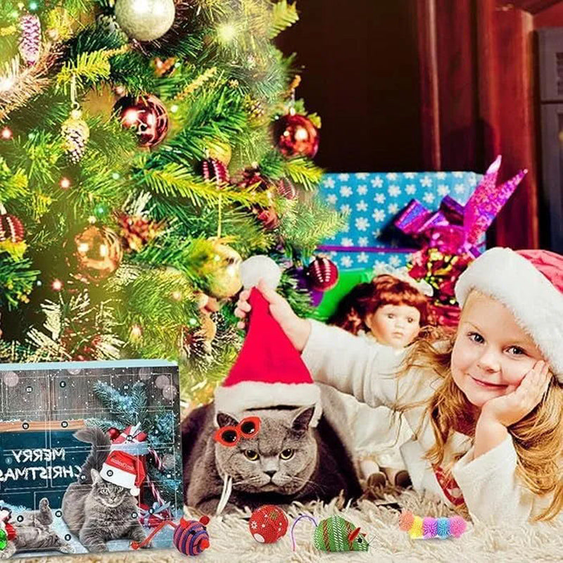 Calendario del gatto con conto alla rovescia per il Natale
