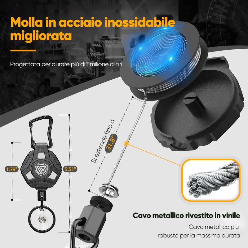 Portachiavi retrattile pesante