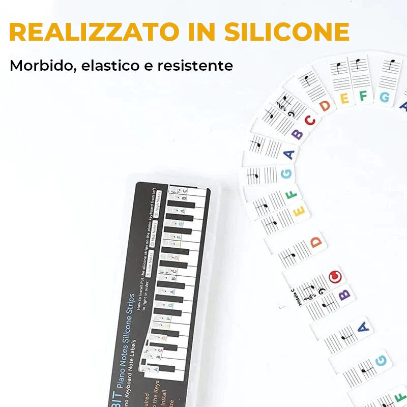 Etichette rimovibili per le note della tastiera del pianoforte