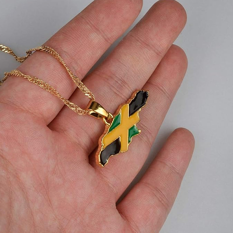 Collana creativa con mappa e bandiera