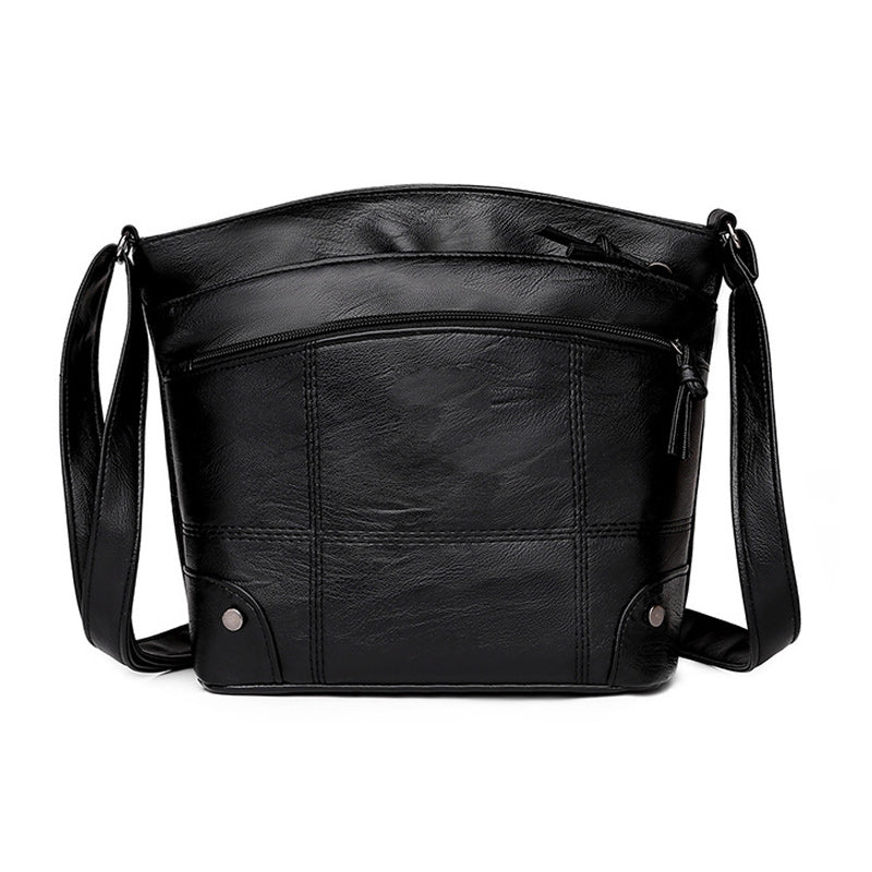 Borsa a tracolla in morbida pelle con tasche multiple e grande capienza