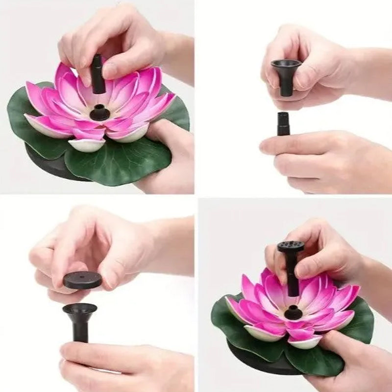 Laghetto con fontana solare a forma di loto decorativo