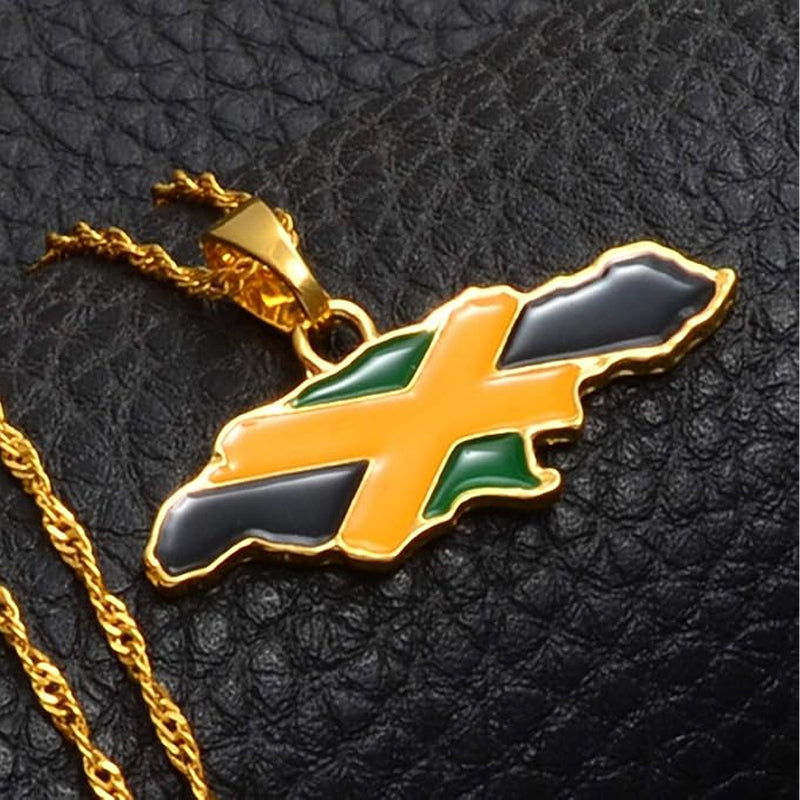 Collana creativa con mappa e bandiera