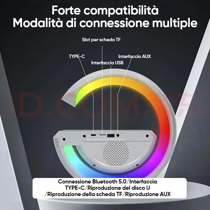 Altoparlante di ricarica wireless LED a forma di G