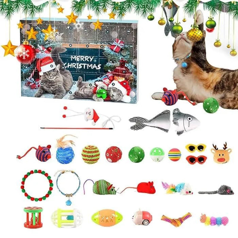 Calendario del gatto con conto alla rovescia per il Natale