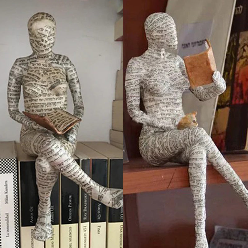 Artigianato di ornamenti in resina sotto forma di studioso