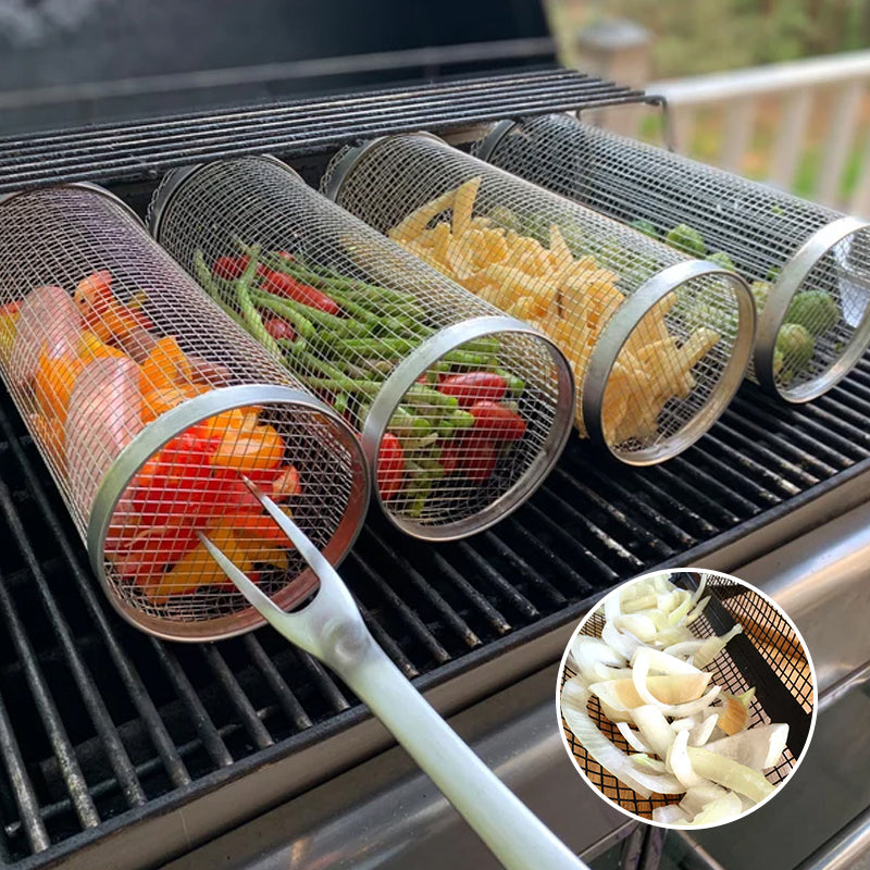 Cestino per barbecue cilindrico