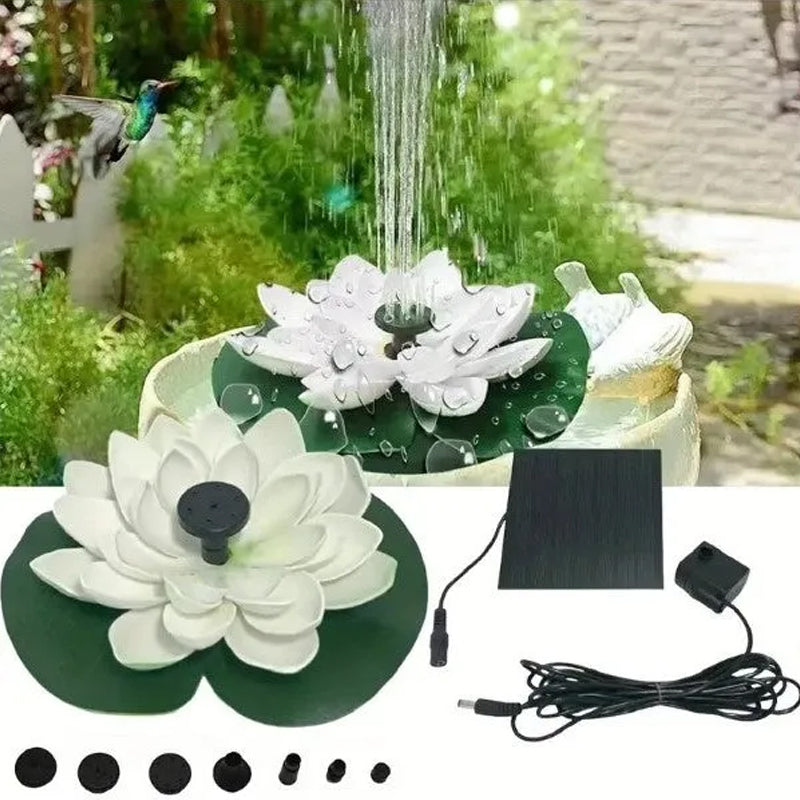 Laghetto con fontana solare a forma di loto decorativo