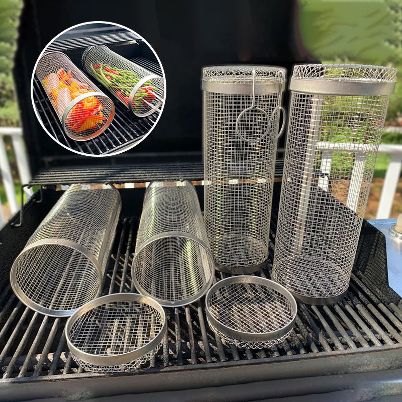 Cestino per barbecue cilindrico