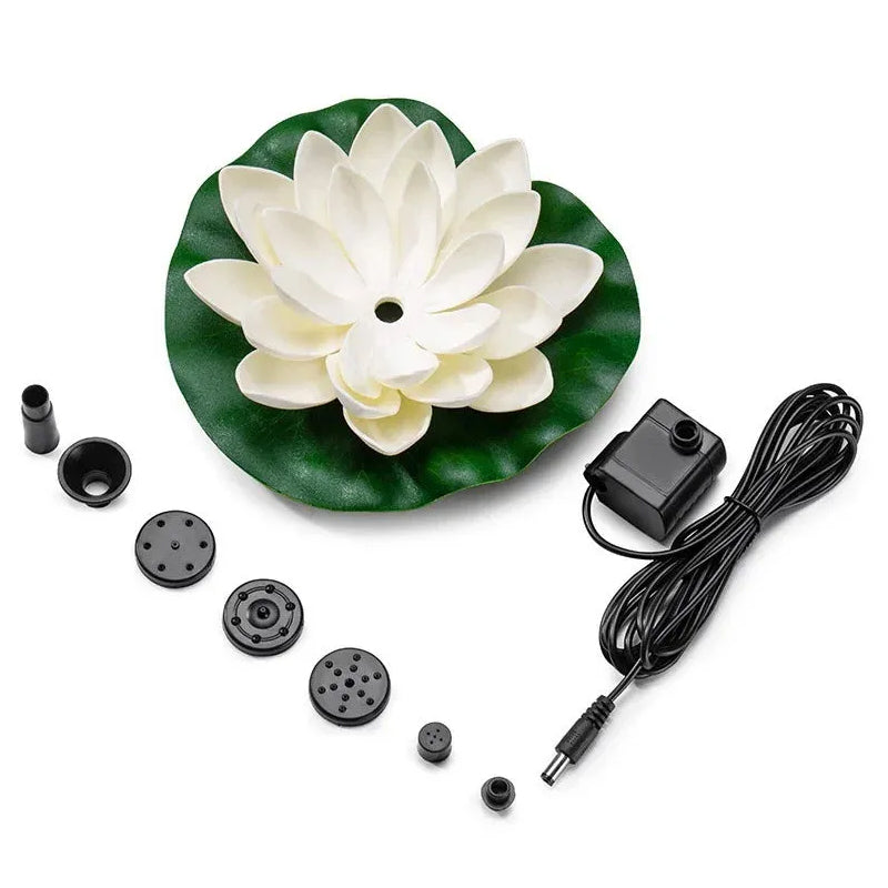 Laghetto con fontana solare a forma di loto decorativo