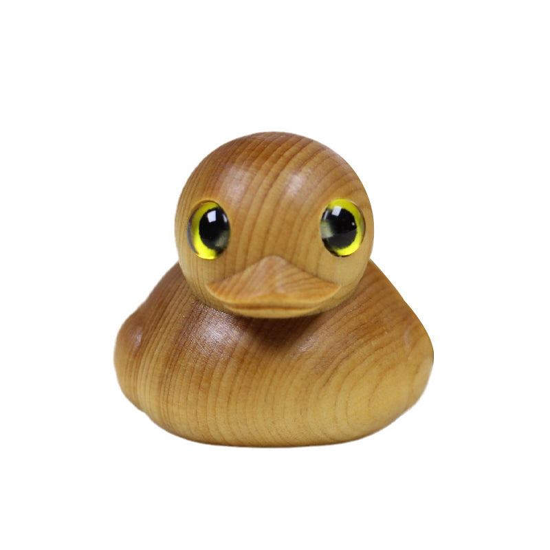 Anatra di gomma in legno fatta a mano