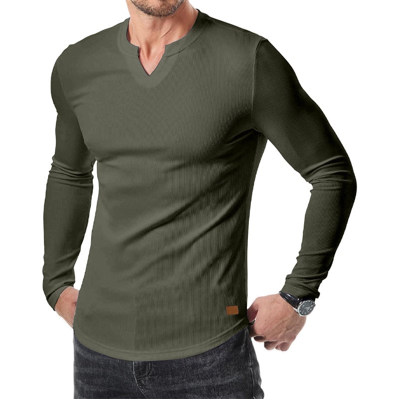 Maglietta Uomo Slim Fit Scollo a V Longline Muscle