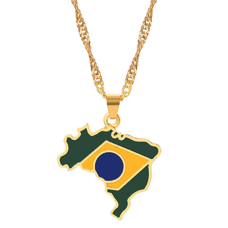 Collana creativa con mappa e bandiera