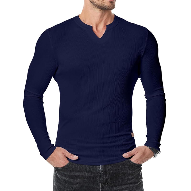 Maglietta Uomo Slim Fit Scollo a V Longline Muscle