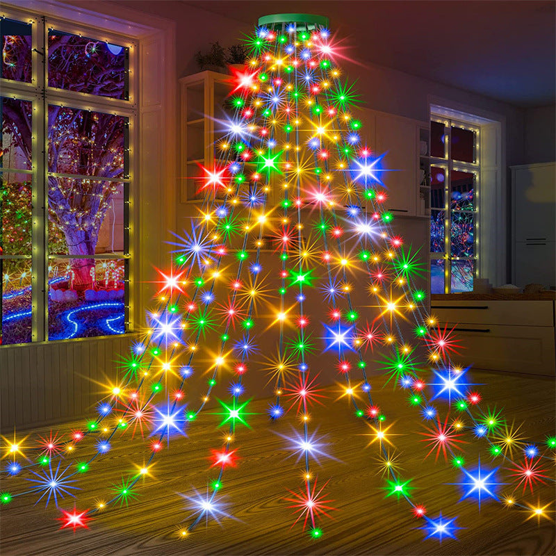 Luci a cascata per albero di Natale con anello