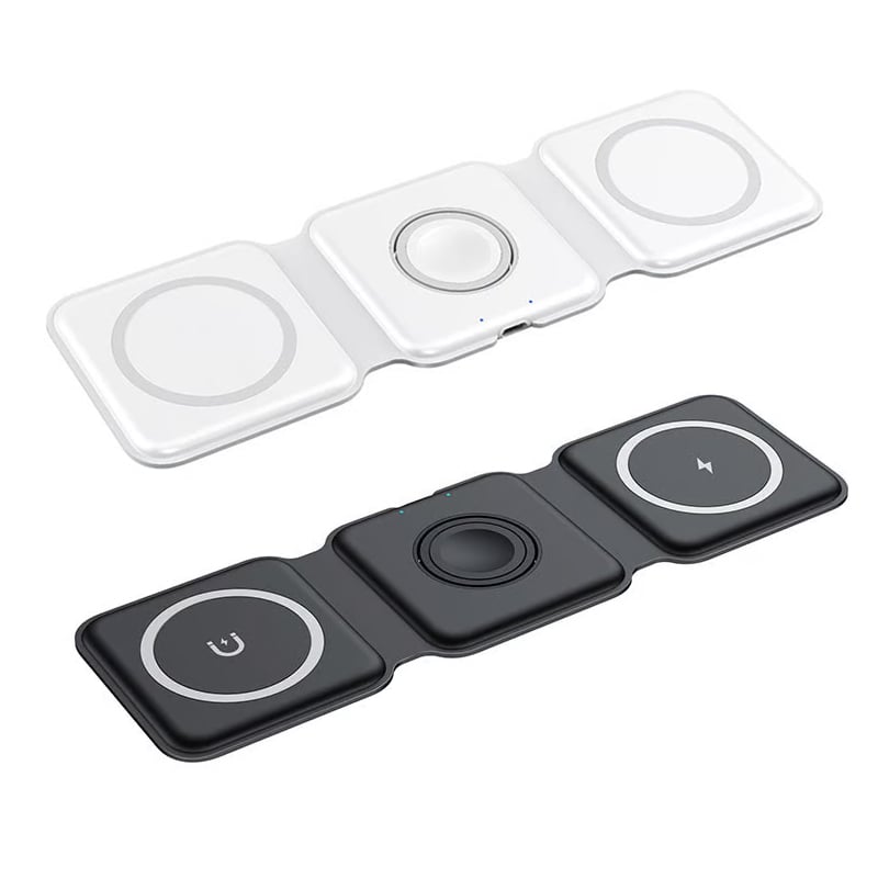 Nuovo caricabatterie wireless pieghevole 3 in 1