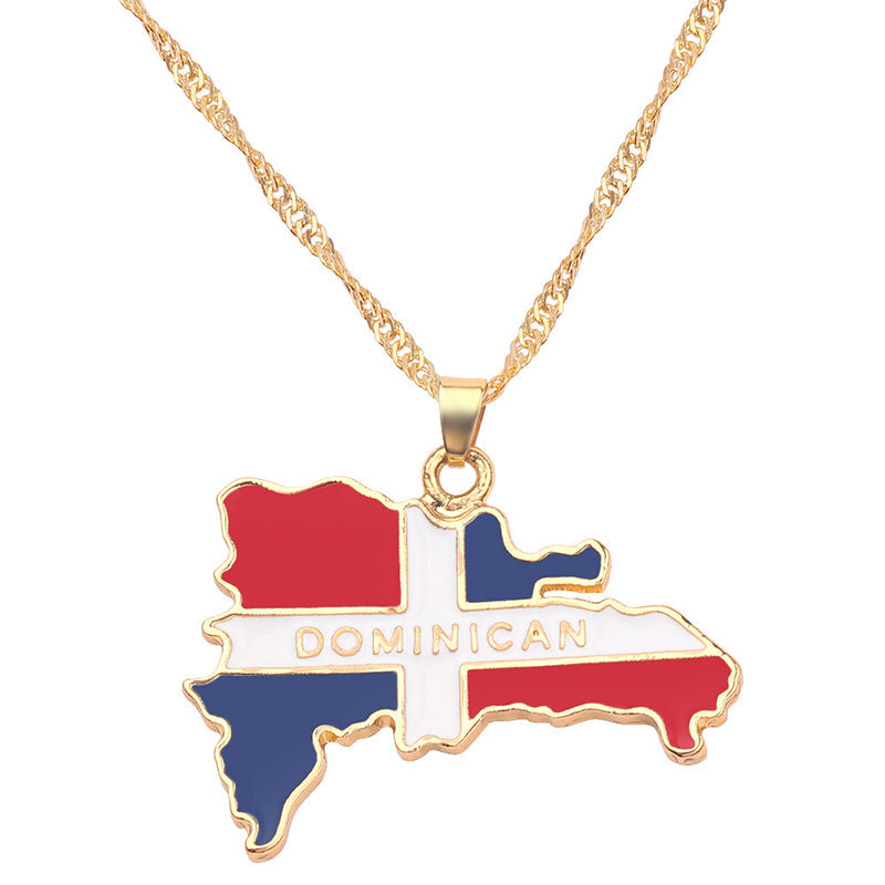 Collana creativa con mappa e bandiera