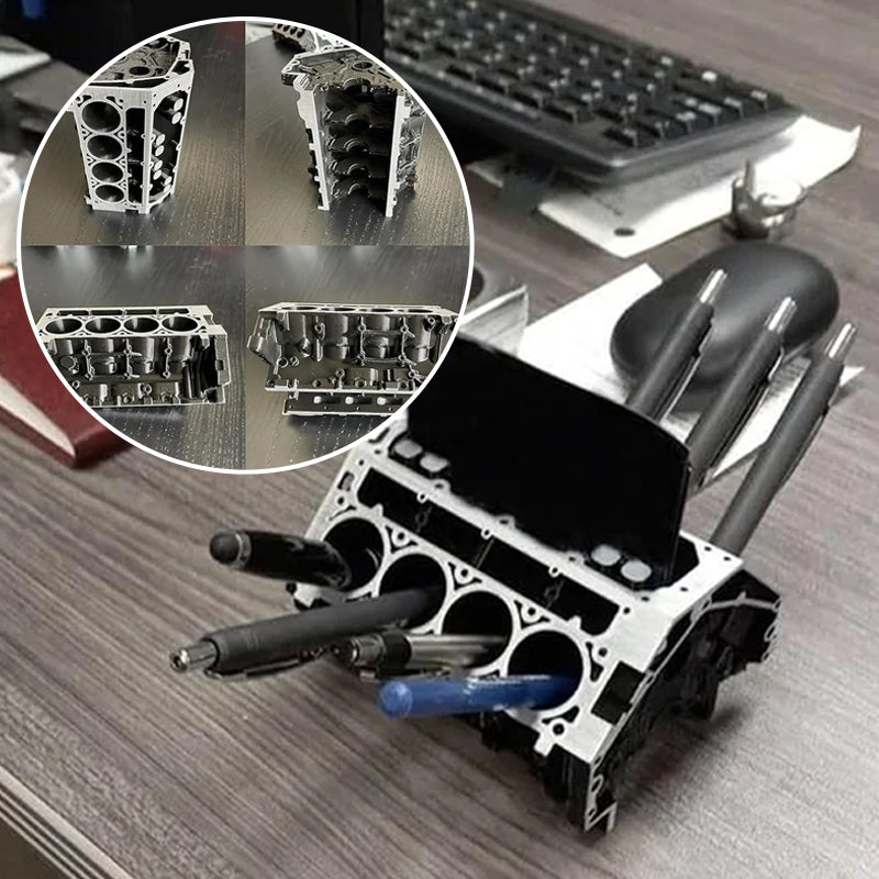 Motore V8 originale | Portapenne e porta biglietti da visita per blocco motore