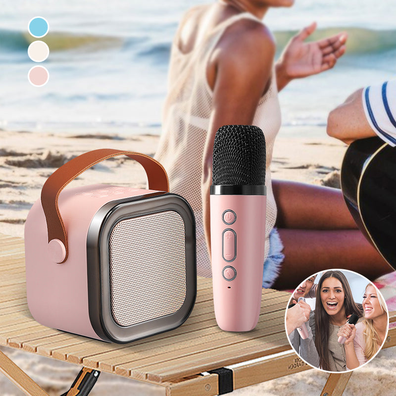 Mini macchina per karaoke con microfoni wireless