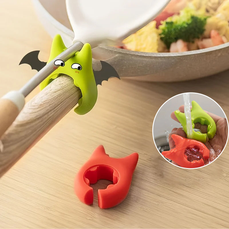 Poggiamestolo in silicone con clip per vaso