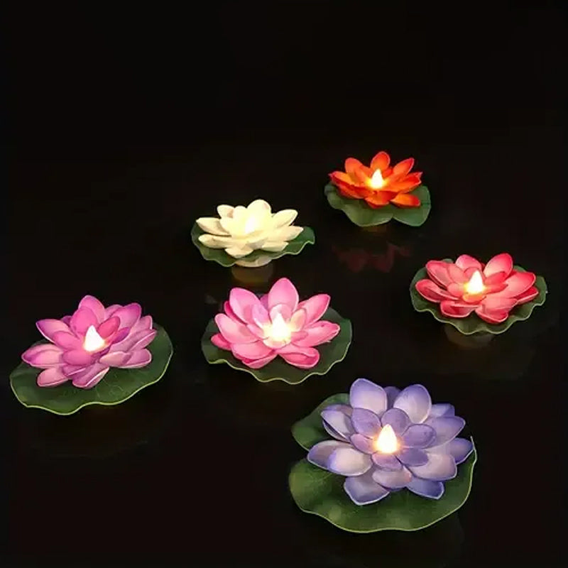 Laghetto con fontana solare a forma di loto decorativo