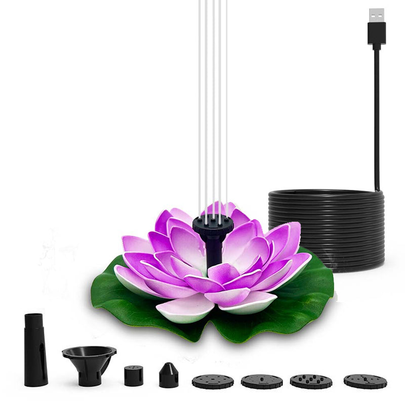 Laghetto con fontana solare a forma di loto decorativo