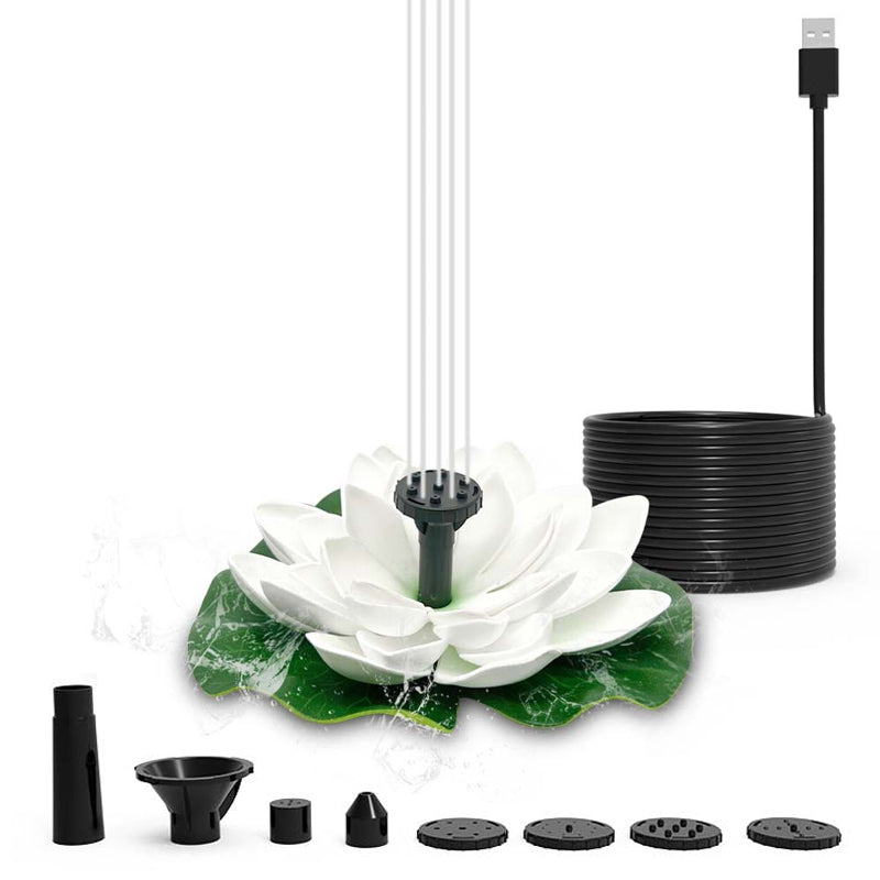 Laghetto con fontana solare a forma di loto decorativo