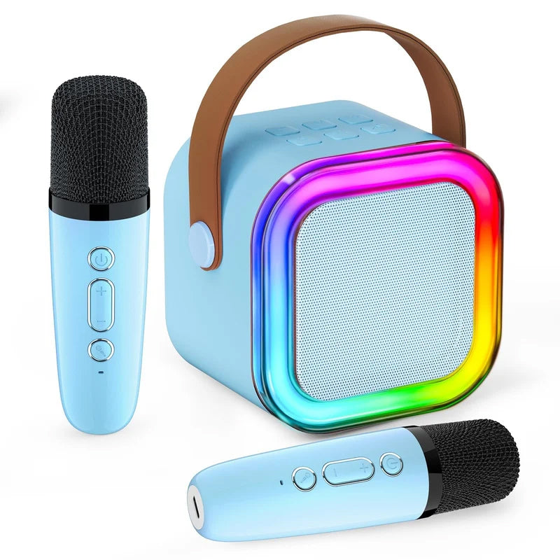Mini macchina per karaoke con microfoni wireless