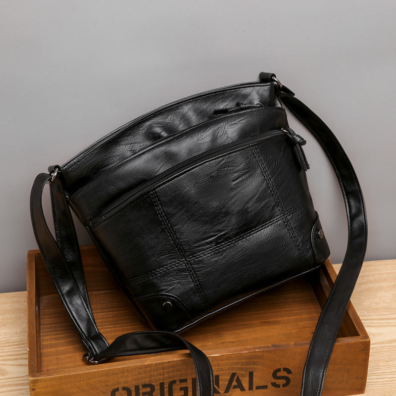 Borsa a tracolla in morbida pelle con tasche multiple e grande capienza