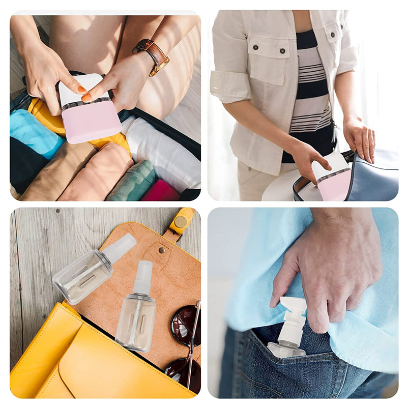 Set di bottiglie da viaggio portatili con dispenser per shampoo