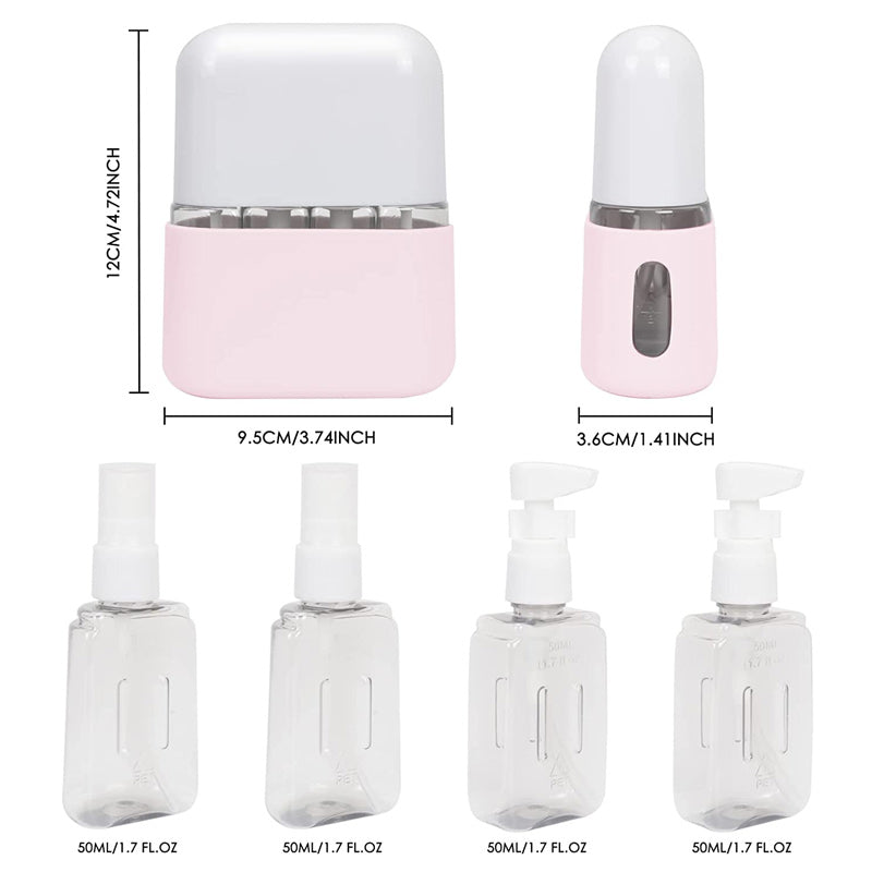 Set di bottiglie da viaggio portatili con dispenser per shampoo