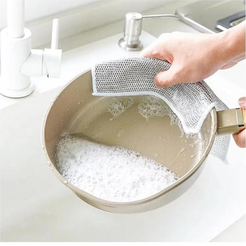 Panni multiuso per lavastoviglie in filo metallico per uso asciutto e bagnato