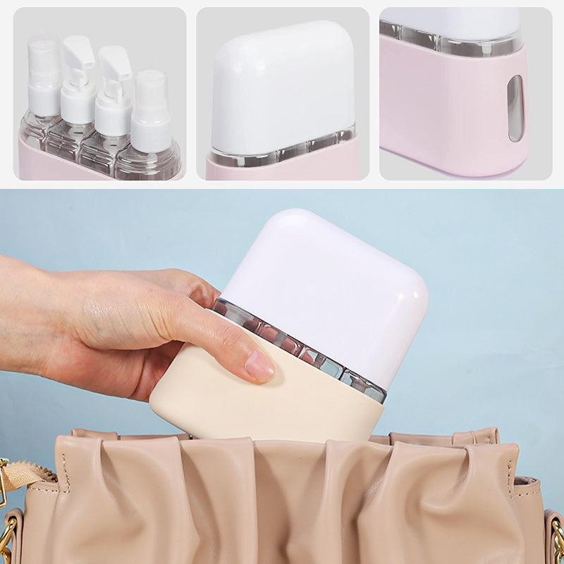 Set di bottiglie da viaggio portatili con dispenser per shampoo