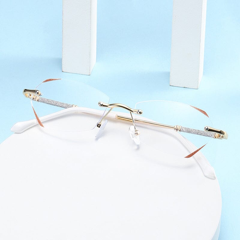 Occhiali da lettura senza montatura con luce anti-blu alla moda
