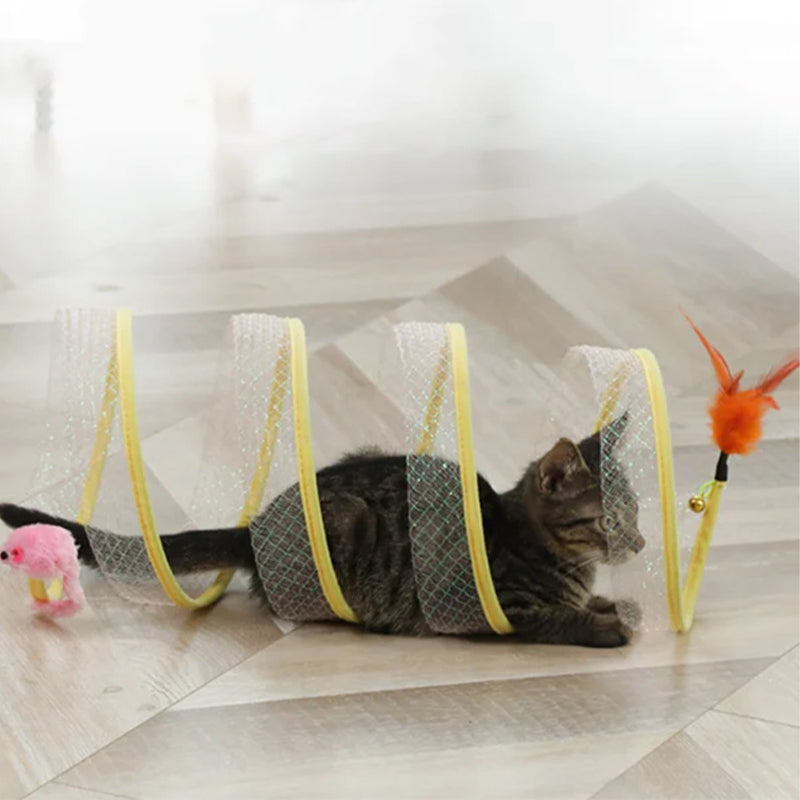Tunnel per gatti piegato