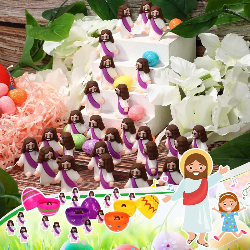 Decorazioni pasquali con figurine mini Gesù da 24 pezzi