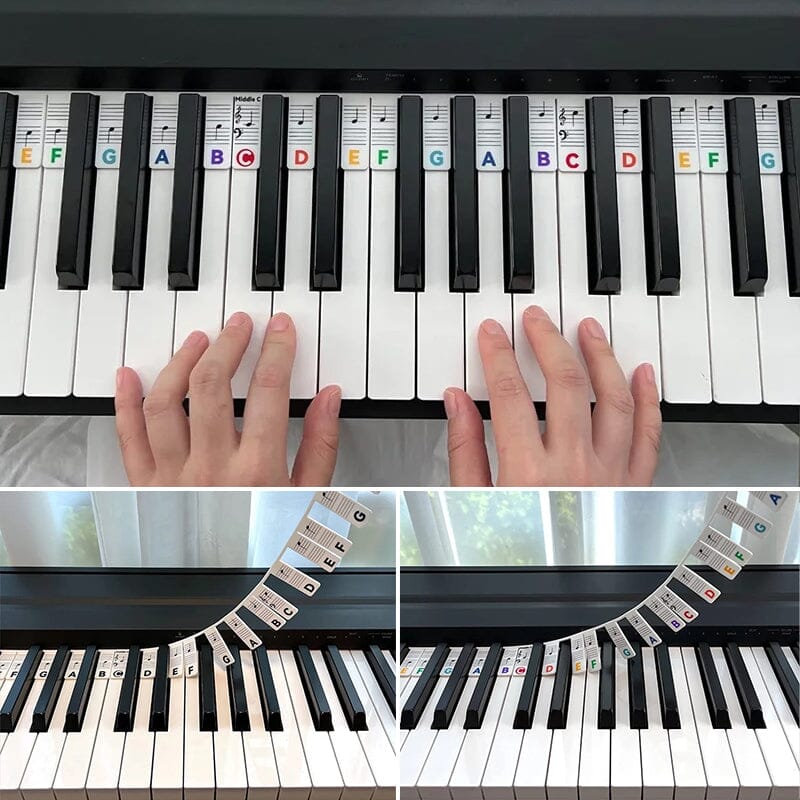 Etichette rimovibili per le note della tastiera del pianoforte